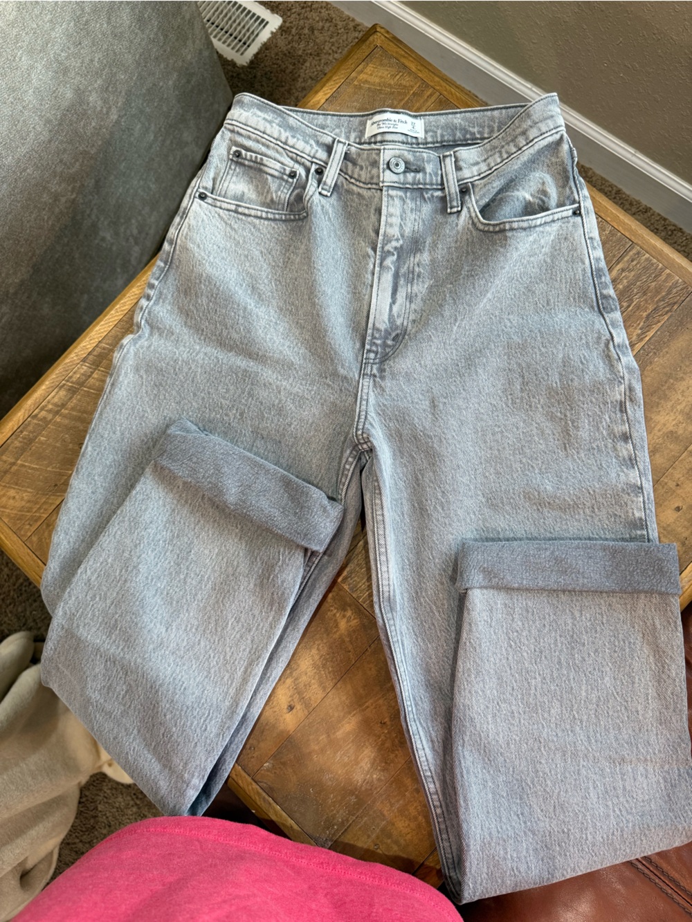 Abercrombie & Fitch Light Gray Boyfriend Jeans